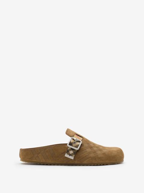 Burberry Check Suede Urchin Clogs
