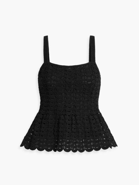 CAROLINA HERRERA Crochet peplum top