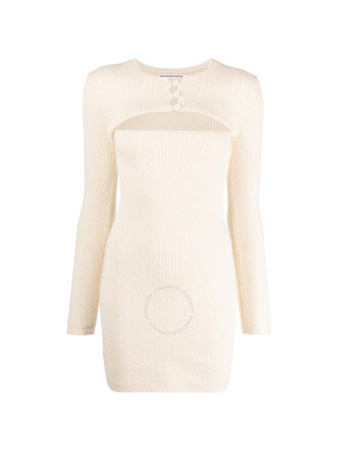 T by Alexander Wang Ladies Vanilla Ice Boucle Cut-Out Knitted Minidress