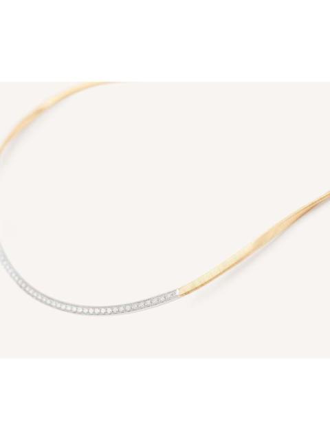 Other Designers Marco Bicego 18kt yellow gold coil necklace with diamond bar CG851_B_YW_M5