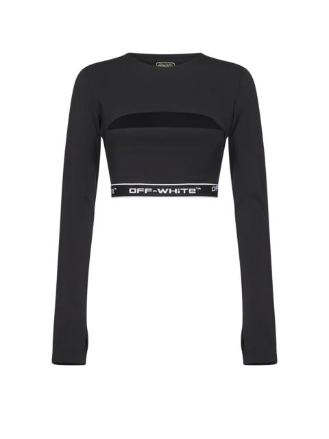 Off-White Black jersey Logoband activewear top
