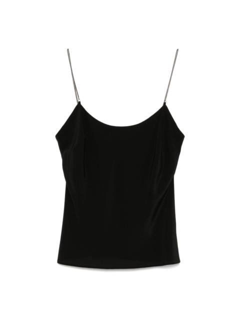 chain-strap silk top