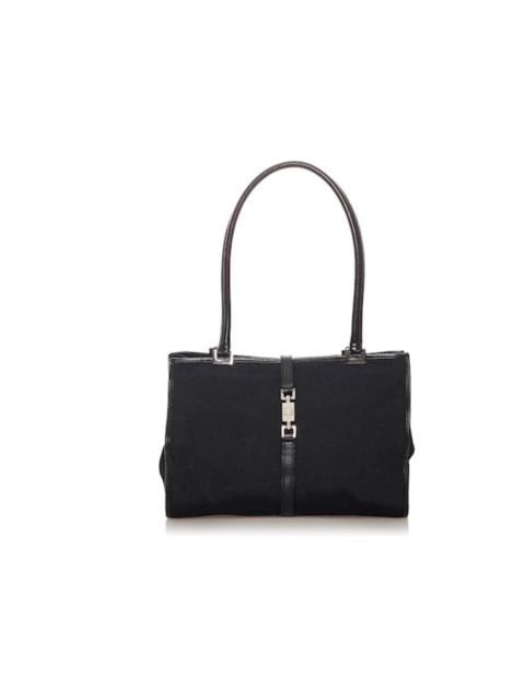 GUCCI Vintage Gucci Black Jackie Nylon Shoulder Bag