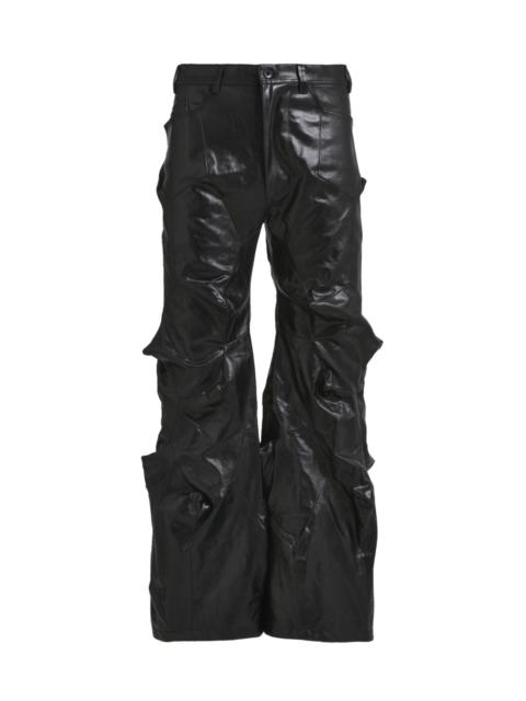 COATED WIDE DENIM TROUSER / BLK