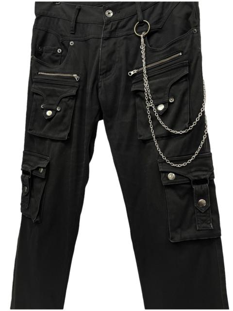 Other Designers Japanese Brand - PUNK Cargo Bondage Zipper Multipocket SlimFit Stretch Black