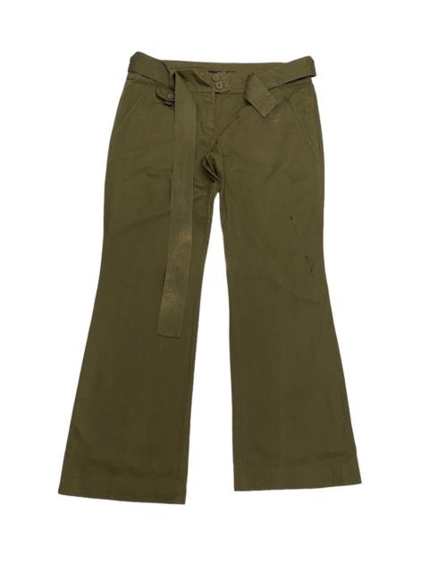 Other Designers OG🔥VINTAGE ZARA OLIVE MILITARY STYLE BELTED FLARE PANTS