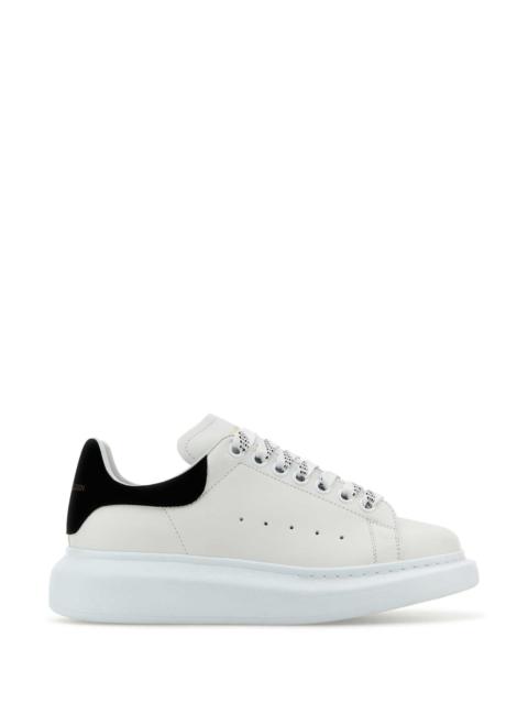 Alexander McQueen Alexander Mcqueen Women White Leather Sneakers With Black Suede Heel