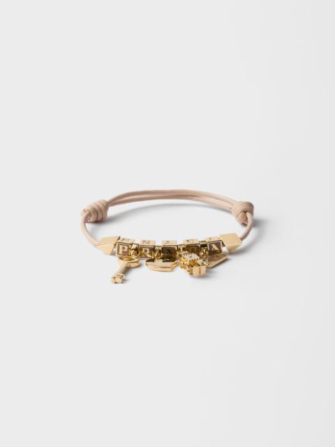 Prada Nappa leather and metal bracelet