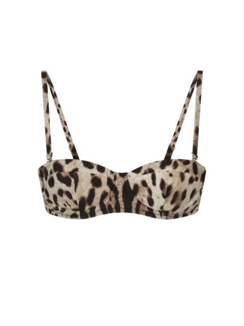 Dolce & Gabbana leopard-print balconette bikini top