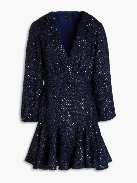 maje Sequined metallic tweed mini dress