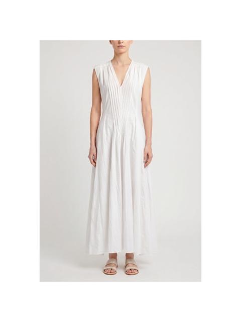 Brunello Cucinelli Brunello Cucinelli Wobianco Naturale Belted Deep V Dress