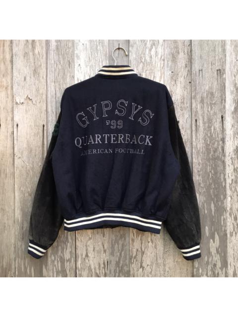 Other Designers Genuine Leather - Vintage Nevada Gypsys Quarterback Leather Varsity Jacket