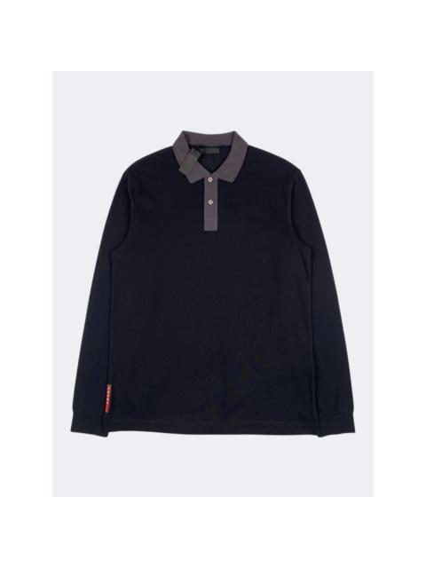 Prada Milano Pique Long Sleeve Polo Shirt