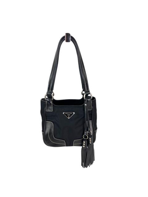 Prada Tessuto Small Nylon tassel Black Shoulder Bag