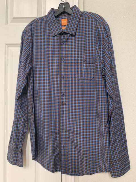 Other Designers Hugo Boss - Black brown blue stripe shirt size xl
