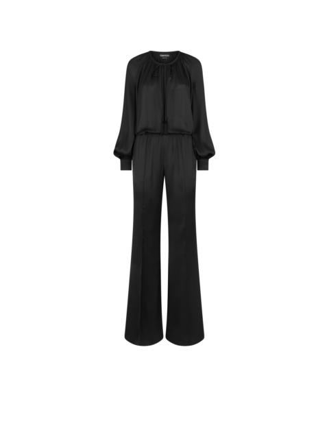 TOM FORD LONG SLEEVE GATHERED JUMPSUIT