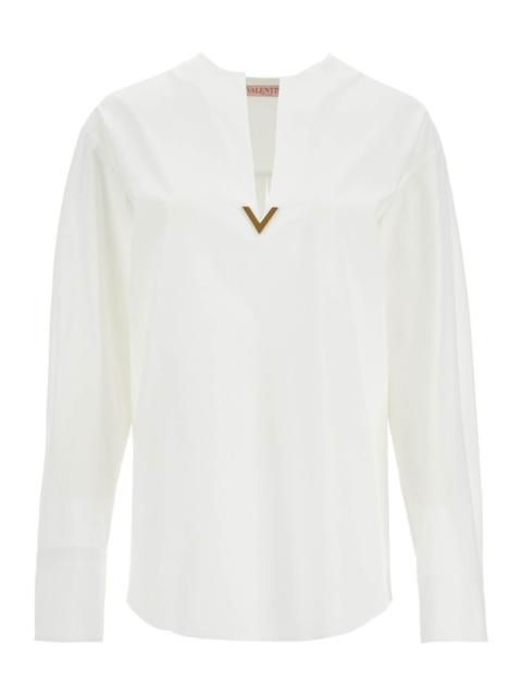 Valentino BOXY POPLIN BLOUSE IN