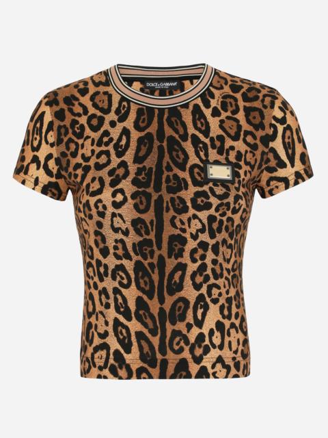 Dolce & Gabbana Short-sleeved leopard-print Crespo T-shirt