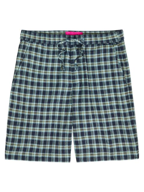 The Elder Statesman The Elder Statesman Dune Plaid Cotton Shorts