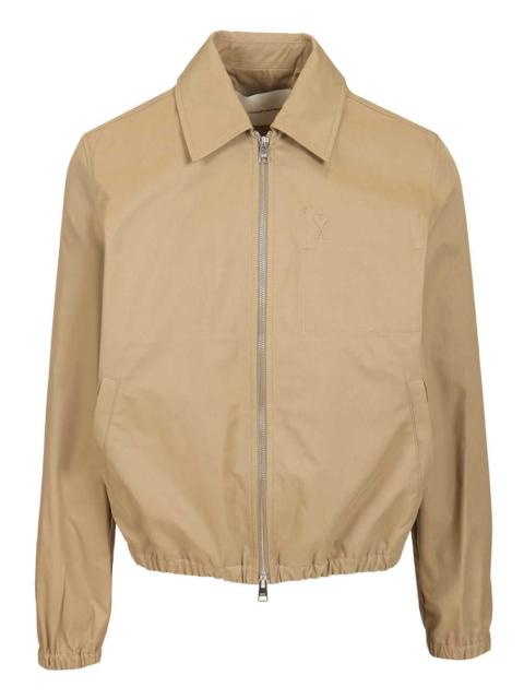 AMI Paris Ami Men Zipped Jacket In Cotton Gabardine