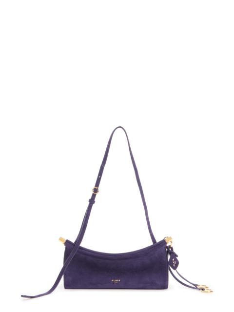 Alaïa Alaïa Small Le Click East/West Suede Shoulder Bag in Aubergine at Nordstrom