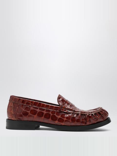 VINNY’s Brown OGEE moccasins with crocodile print