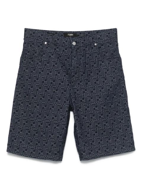 FENDI Fendi Men Ff Jacquard Denim Shorts