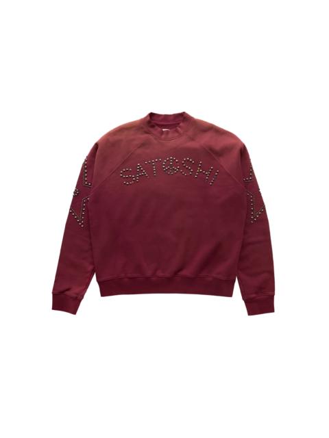 SATOSHI NAKAMOTO Satoshi Nakamoto Star Studded Crewneck Sweatshirt Red