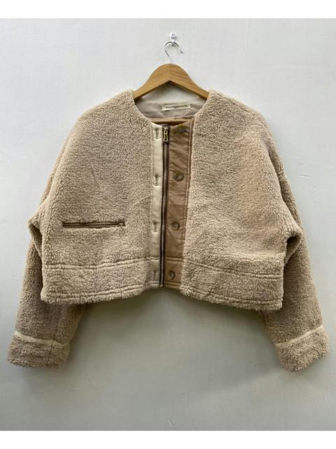 Other Designers Leather - Gallarda Galente Fleece Brown Tan Tweed Cropped Jackets