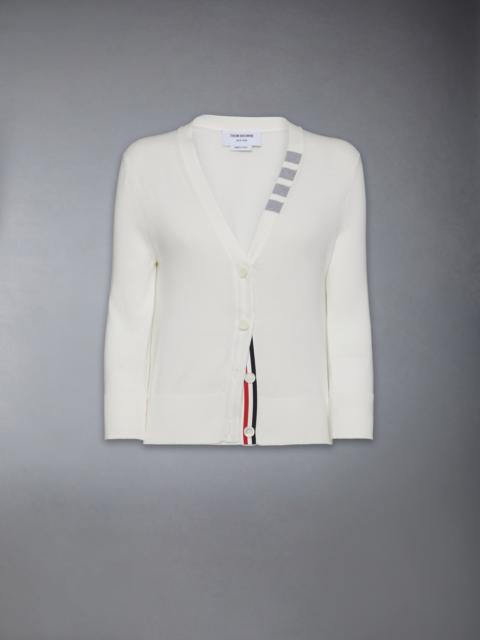 Thom Browne COTTON 4-BAR V NECK CARDIGAN