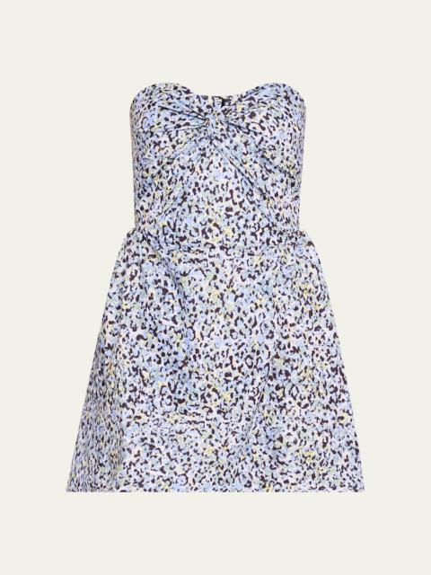 KIKA VARGAS Rossy Leopard Twill Mini Dress