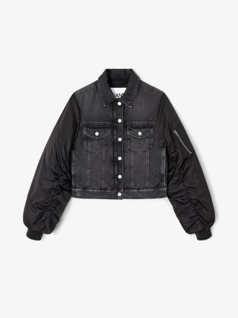 GANNI BLACK RIGID DENIM JACKET