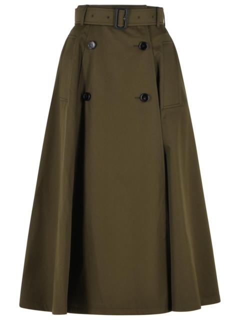 Burberry Burberry 'Brenda' Midi Trench Skirt In Green Cotton 'Juniper' Garbadine Women
