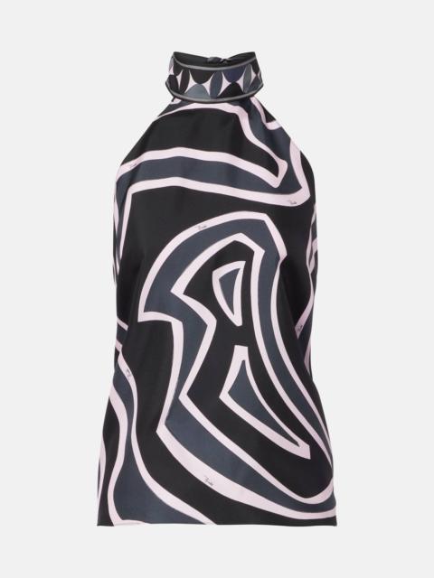 PUCCI Iride halterneck silk twill top