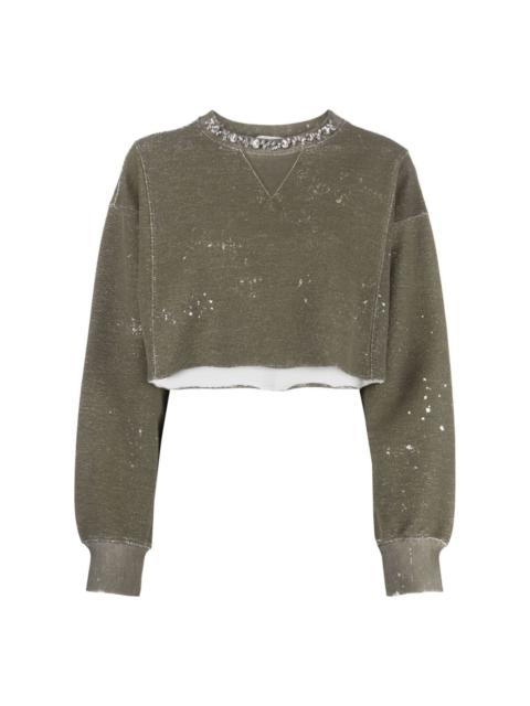 Golden Goose Cropped Ruined Print Sweatshirt
