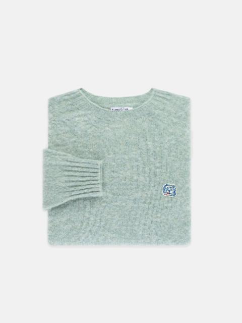 J. PRESS MADE-IN-SCOTLAND PALE BLUE SHAGGY DOG ICON SWEATER  - TRIM FIT