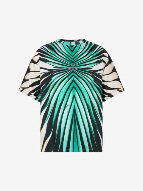 Roberto Cavalli Silk-Blend T-Shirt with Ray of Sea Print