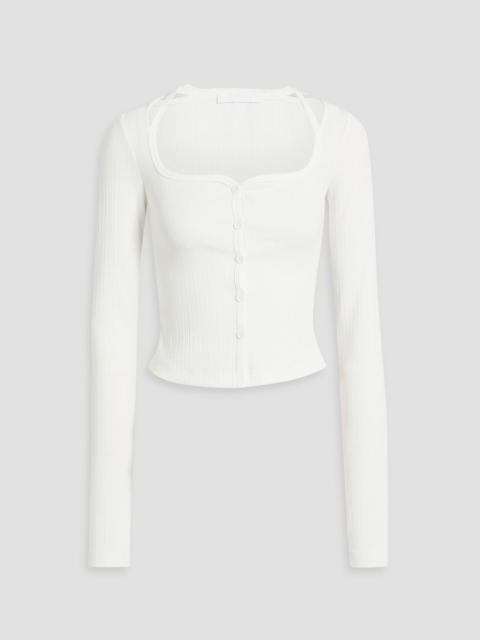 Helmut Lang Cutout ribbed-knit cardigan