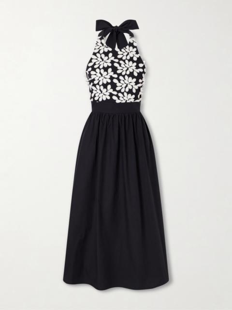 DESTREE Lila Embroidered Cotton-blend Midi Dress