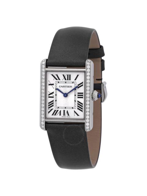 Cartier Tank Must Large  Quartz Diamond Silver Dial Ladies Watch W4TA0017