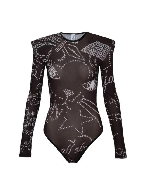 VAQUERA Women Printed Shoulder Pad Top