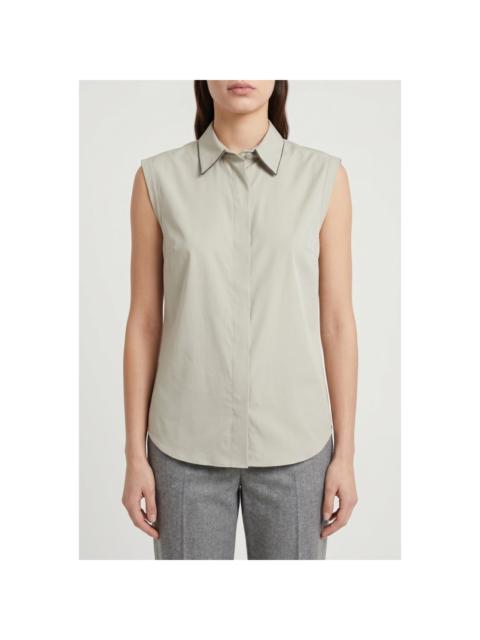 Brunello Cucinelli Brunello Cucinelli Wolight Beige Sleeveless Shirt