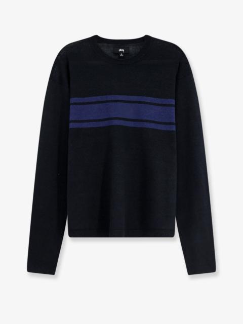 Stüssy Stussy Striped Cotton and Linen Sweater Black