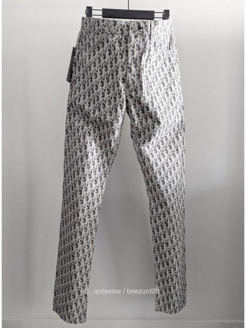 Dior *NEW* OBLIQUE MONOGRAM JEANS GREY/WHITE 17.5CM MIJ