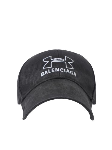 BALENCIAGA Under Armour Cap in Washed Black/White