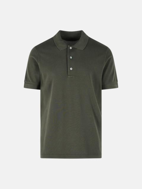 TOM FORD POLO SHIRT IN GREEN COTTON BLEND