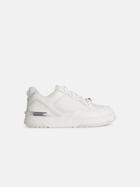 VERSACE 'GRECA' WHITE LEATHER BLEND SNEAKERS