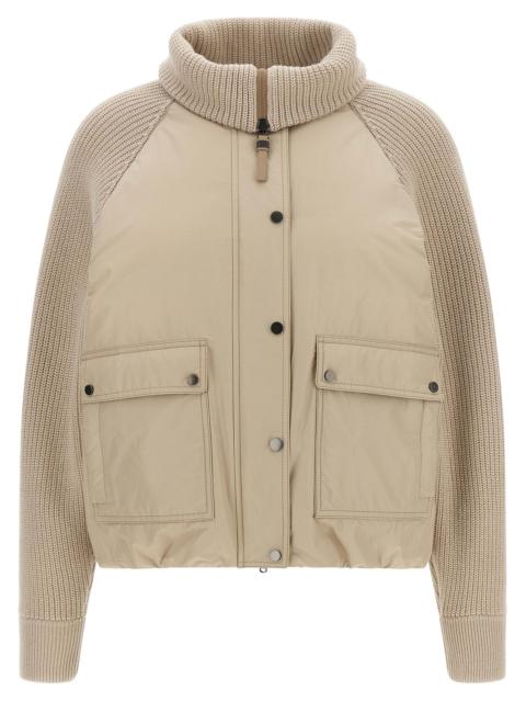 Brunello Cucinelli Brunello Cucinelli Women Knit Insert Down Jacket