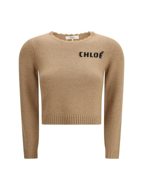 Chloé Chloé Logo Sweater Bleached Brown