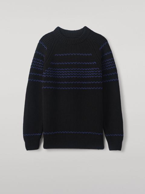 Johnstons of Elgin Summit Black & Blue Cashmere Jumper